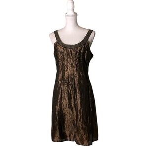 Maria Bianca Nero Bronze Silk Taffeta Mini Dress